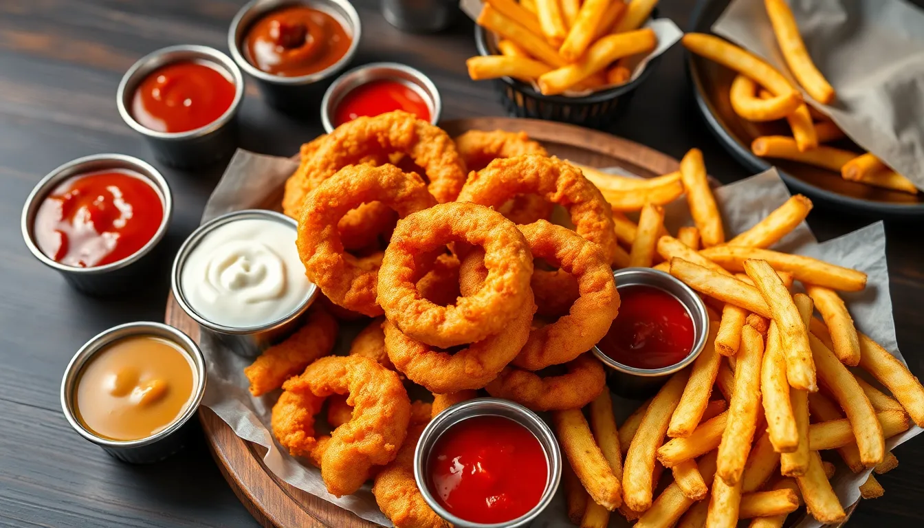 Overhead view of an appetizer spread