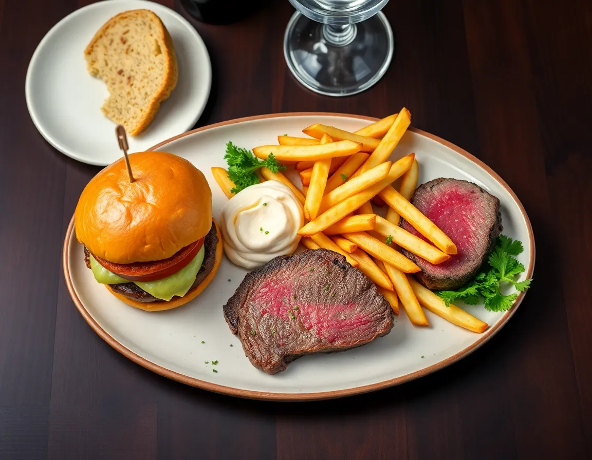 Plate showcasing multiple signature dishes